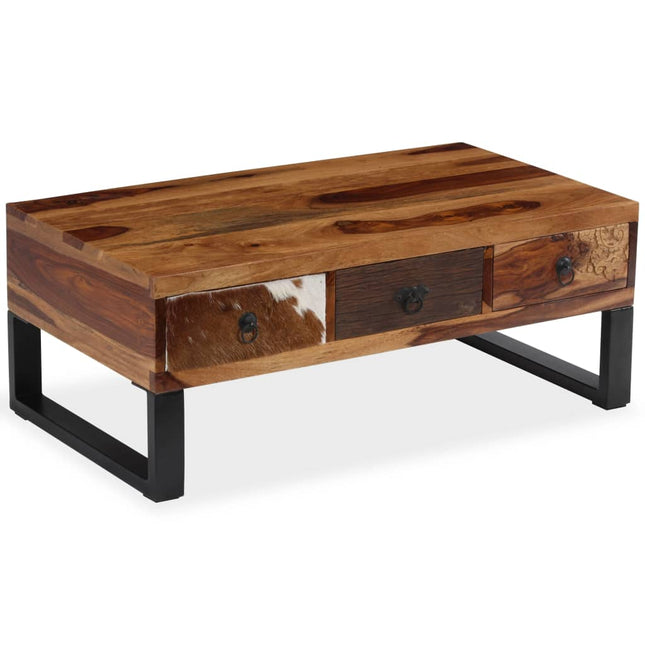 Table Basse Bois Massif 90X50X35 Cm