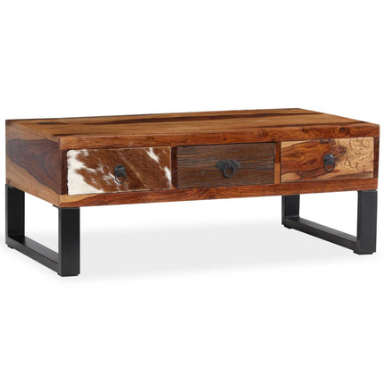Table Basse Bois Massif 90X50X35 Cm