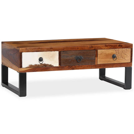 Table Basse Bois Massif 90X50X35 Cm