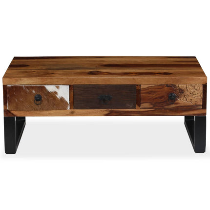 Table Basse Bois Massif 90X50X35 Cm