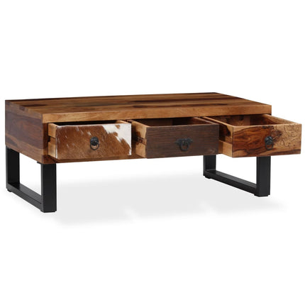 Table Basse Bois Massif 90X50X35 Cm