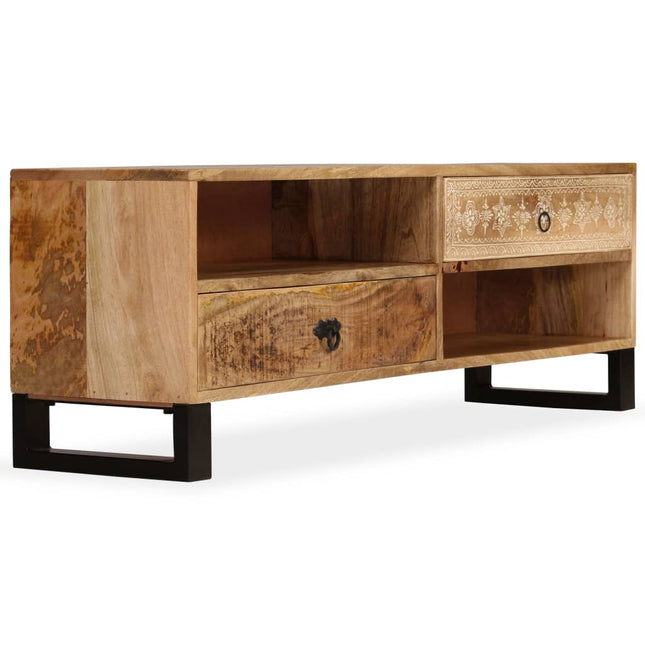 Meuble Tv Bois Massif De Manguier 120 X 30 X 40 Cm