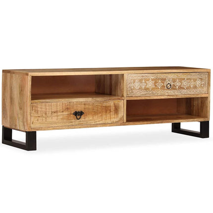 Meuble Tv Bois Massif De Manguier 120 X 30 X 40 Cm