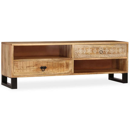 Meuble Tv Bois Massif De Manguier 120 X 30 X 40 Cm