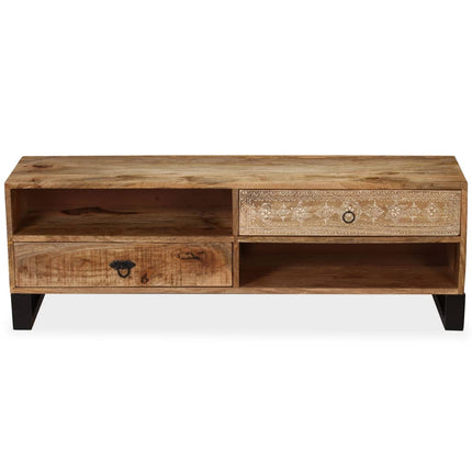 Meuble Tv Bois Massif De Manguier 120 X 30 X 40 Cm