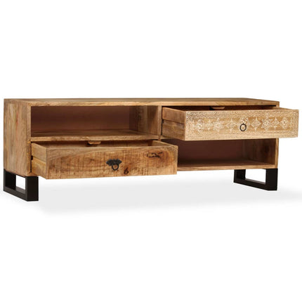 Meuble Tv Bois Massif De Manguier 120 X 30 X 40 Cm