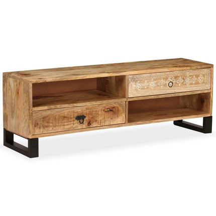 Meuble Tv Bois Massif De Manguier 120 X 30 X 40 Cm