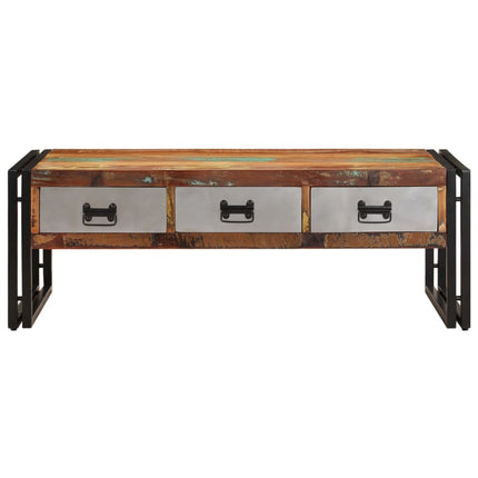 Table Basse Avec 3 Tiroirs Bois De Récupération 100X50X35 Cm