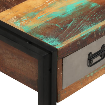 Table Basse Avec 3 Tiroirs Bois De Récupération 100X50X35 Cm
