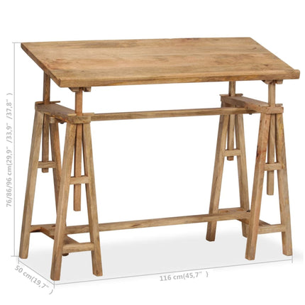 Table À Dessin Bois De Manguier Massif 116 X 50 X 76 Cm