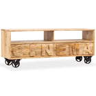 Meuble Tv Bois De Manguier Massif 120 X 30 X 48 Cm