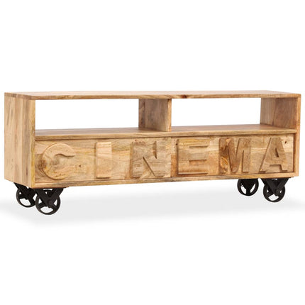 Meuble Tv Bois De Manguier Massif 120 X 30 X 48 Cm