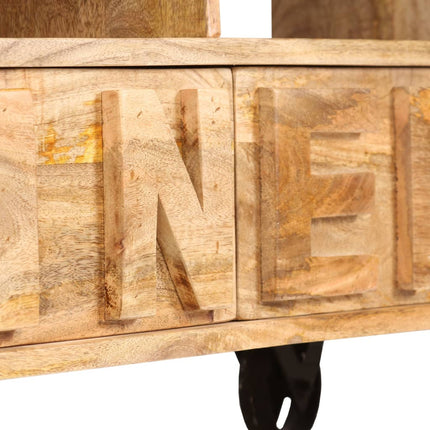 Meuble Tv Bois De Manguier Massif 120 X 30 X 48 Cm