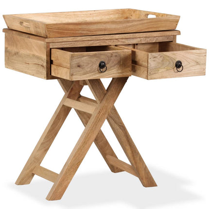Table D'appoint Bois De Manguier Massif 65 X 40 X 76 Cm