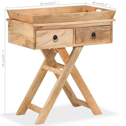 Table D'appoint Bois De Manguier Massif 65 X 40 X 76 Cm