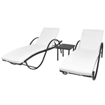 Chaises Longues Lot De 2 Avec Table Résine Tressée