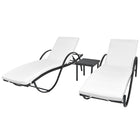 Chaises Longues Lot De 2 Avec Table Résine Tressée