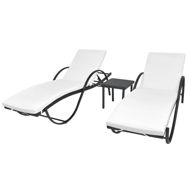 Chaises Longues Lot De 2 Avec Table Résine Tressée