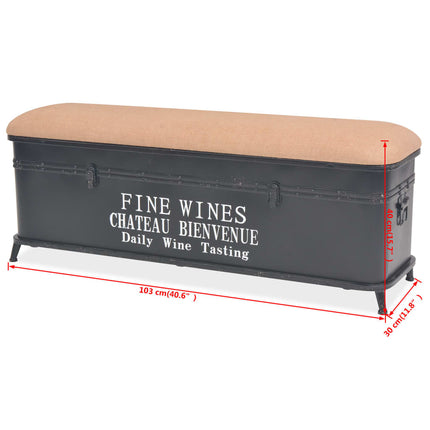 Banc De Rangement Avec Coussin 103 X 30 X 40 Cm