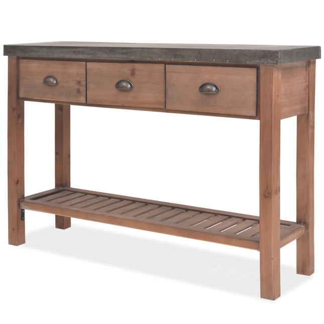 Table Console Bois Massif De Sapin 122 X 35 X 80 Cm