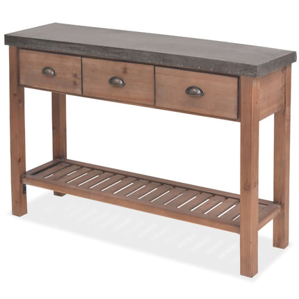 Table Console Bois Massif De Sapin 122 X 35 X 80 Cm