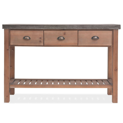 Table Console Bois Massif De Sapin 122 X 35 X 80 Cm