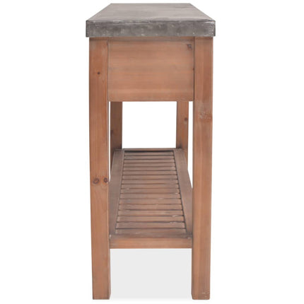 Table Console Bois Massif De Sapin 122 X 35 X 80 Cm