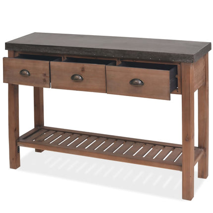 Table Console Bois Massif De Sapin 122 X 35 X 80 Cm