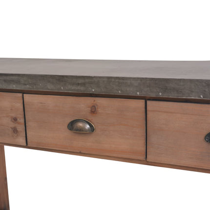 Table Console Bois Massif De Sapin 122 X 35 X 80 Cm