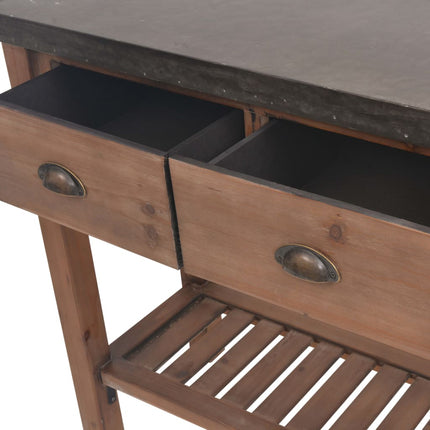 Table Console Bois Massif De Sapin 122 X 35 X 80 Cm