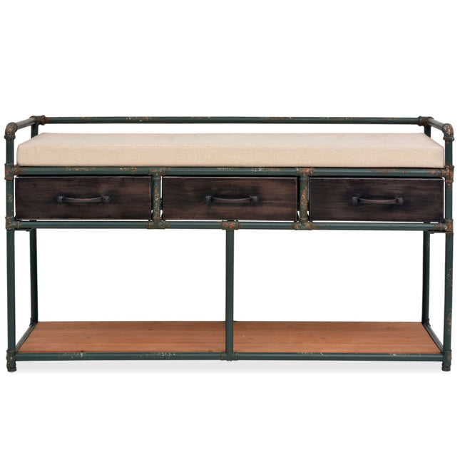 Banc De Rangement Avec Coussin 107,5 X 34,5 X 59 Cm