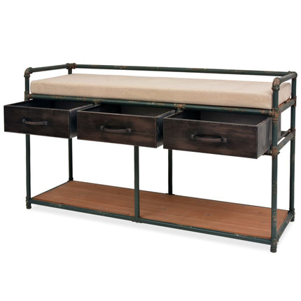 Banc De Rangement Avec Coussin 107,5 X 34,5 X 59 Cm