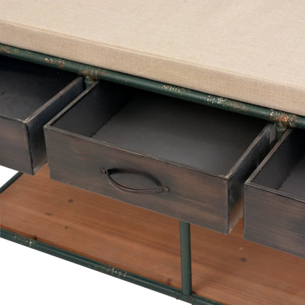 Banc De Rangement Avec Coussin 107,5 X 34,5 X 59 Cm