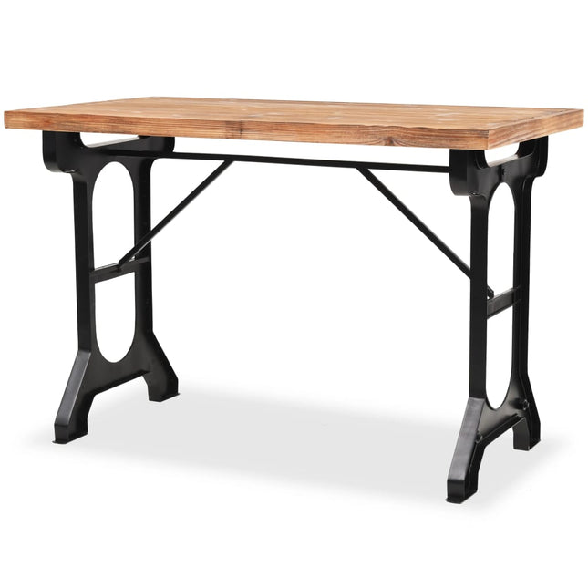 Table À Manger Dessus En Bois De Sapin Massif 122X65X82 Cm