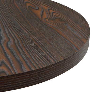 Table De Bistro Mdf Et Acier Rond 60 X 75 Cm Frêne Foncé
