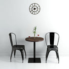 Table De Bistro Mdf Et Acier Rond 60 X 75 Cm Frêne Foncé