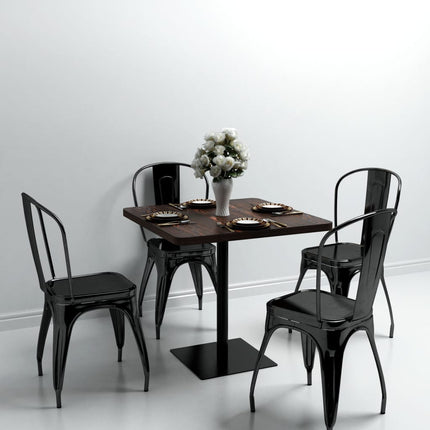 Table De Bistro Mdf Et Acier Rond 60 X 75 Cm Frêne Foncé