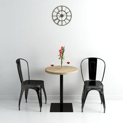 Table De Bistro Mdf Et Acier Rond 60 X 75 Cm Frêne Foncé