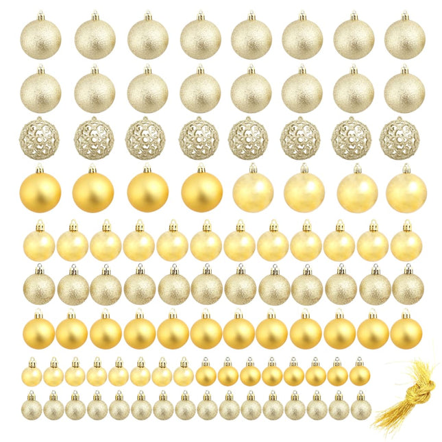 Ensemble De Boules De Noël 100 Pcs 3/4/6 Cm