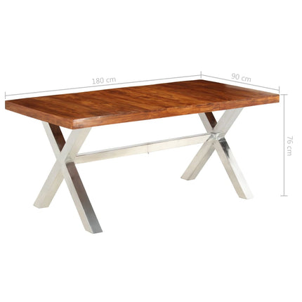 Table À Manger Bois Massif 180X90X76 Cm