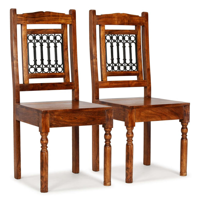Chaises À Manger Lot De 2 Bois Finition Couleur Miel Classique