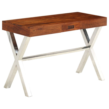 Bureau Bois D'acacia Solide Avec Finition Miel 110X50X76 Cm