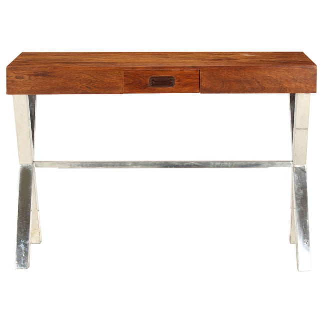 Bureau Bois D'acacia Solide Avec Finition Miel 110X50X76 Cm