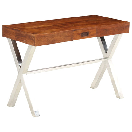 Bureau Bois D'acacia Solide Avec Finition Miel 110X50X76 Cm