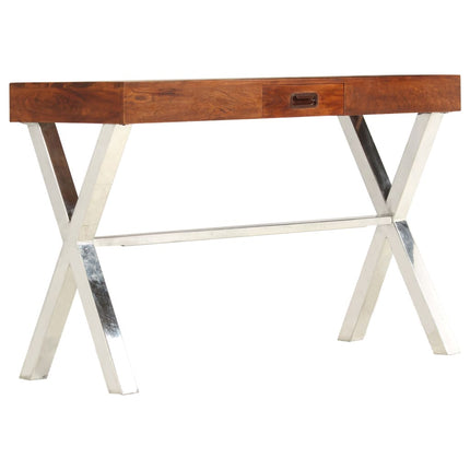 Bureau Bois D'acacia Solide Avec Finition Miel 110X50X76 Cm