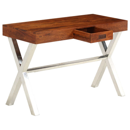 Bureau Bois D'acacia Solide Avec Finition Miel 110X50X76 Cm