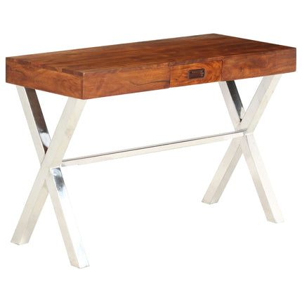 Bureau Bois D'acacia Solide Avec Finition Miel 110X50X76 Cm