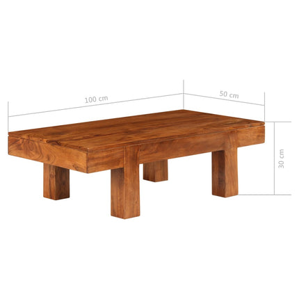 Table Basse Bois D'acacia Solide Avec Finition Miel 100X50X30Cm