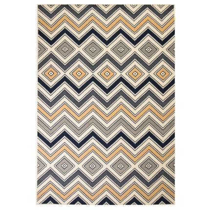 Tapis Moderne Design De Marron/Noir/Bleu