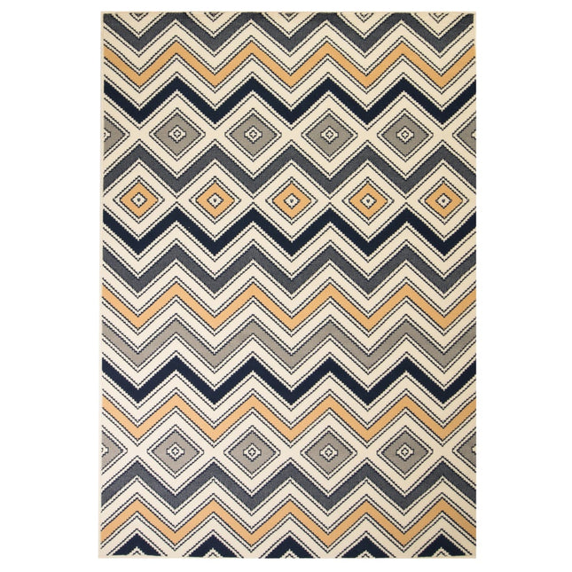 Tapis Moderne Design De Marron/Noir/Bleu